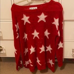 WILDFOX DISTRESSED STAR SWEATER